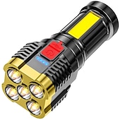 お買い得  懐中電灯-5led懐中電灯屋外ポータブルcobサイドライトワークライトusb充電式防水led懐中電灯