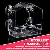 cheap Backyard Birding &amp; Wildlife-Bird Feeder for Outside - Clear Window Bird Feeders with Strong Suction Cups - Transparent Bird Feeder Window MoAunt Acrylic Bird House for Cat Window Perch
