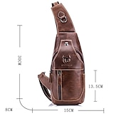 cheap Men&#039;s Bags-Men&#039;s Sling Shoulder Bag Chest Bag Cowhide Outdoor Daily Zipper Waterproof Solid Color Black Grey Black Yellow