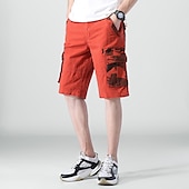 cheap Classic-Men&#039;s Cargo Shorts Bermuda shorts with Side Pocket Multi Pocket Flap Pocket Solid Color Going out Streetwear Fashion Cargo Shorts ArmyGreen Blue