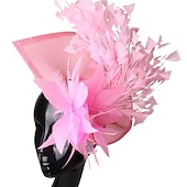 halpa Juhlahatut-fascinators sinamay Häät Teekutsut Kentucky Derby Hevoskilpailu Naisten päivä Vintage Muoti Käsintehty Kanssa Sulilla Päähine Päähineet