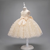 voordelige Bloemenmeisjes Jurken-Kinderen Voor meisjes Bloemenmeisjesjurk Feestjurk Vlinder Mouwloos Bruiloft Feest Doopjurk Prinses Polyester Roze prinsessenjurk Bloemenmeisjesjurk Zomer 3-10 jaar Wit Champagne Blozend Roze