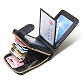 economico Portacartone RFID-Portafoglio con portacarte RFID in vera pelle con 16 scomparti per carte portadocumenti per patente di guida e portacarte di credito con chiusura magnetica scomparto singolo per donne e uomini