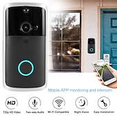 cheap Video Door Phone Systems-Video Doorbell Camera Wireless Battery Powered WiFi Video Doorbell Camera Motion Detector 2-Way Talk HD Video Night Vision Cloud Storage Battery Powered 2.4G WiFi Smart Home Security Doorbell C