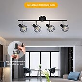 cheap Ceiling Lights-LED Ceiling Light Rotatable 4 Way Adjustable Retro Ceiling Spotlights Black Metal Caged Shades Spotlight Fitting for Kitchen Living Room Bedroom (No Bulbs)