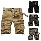 preiswerte Klassiker-Herren Cargo Shorts Kurze Hosen Shorts Kurze Hosen Kurze Hose für Wanderer Multi Pocket Gerade geschnitten 6 Tasche Feste Farbe tragbar Kein Eisen Kurz Casual Täglich Chino Lose Armeegrün Schwarz