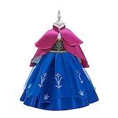 economico Costumi per bambine-Principessa Anna Vestito Mascherata Abito da damigella Sottoveste a-linea Retrò Vintage Cosplay Cosplay di film for Ragazze Bambini Carnevale Mascherata