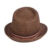billiga Fedora hatt-Herr Kentucky Derby Hat Halmhatt Solhatt Fedora Trilby hatt Svart Brun Polyester Flätad Streetwear Stylish 1920-talets mode Dagligen Friluftskläder Helgdag Slät Solskyddskräm Mateial som andas