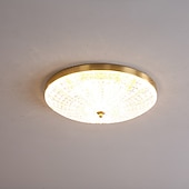 abordables Luces de techo-Luz de techo led regulable 38cm diseño circular luces de techo de cobre para sala de estar 110-240v