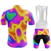 economico Set di abbigliamento da uomo-Per uomo Maglia da ciclismo con pantaloncini con bretelle Graffiti Manica Corta Bicicletta Completo Abbigliamento con 3 tasche posteriori Mountain Bike MTB Ciclismo su strada Cuscinetto 3D