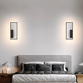 preiswerte LED Wandleuchten-Lightinthebox LED-Wandleuchten für den Innenbereich, schwarz, rechteckig, Einzelleuchte, Wandleuchte, moderne LED-Wandleuchte aus Metall für Schlafzimmer, Esszimmer, Nachttischlampe, Wohnzimmer