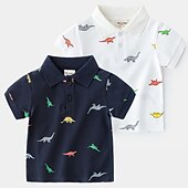 billiga T-shirts och skjortor för pojkar-Småbarn Pojkar Skjortor Tecknat Kortärmad Ledigt Bomull Mode Marin Sommar Kläder 3-7 år