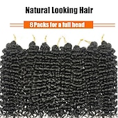 cheap Crochet Hair-18 Inch 8 Packs Curly Crochet Hair Beach Curl Water Wave Crochet Hair Deep Wave Wavy Braids Curly Crochet Hair For Black Women