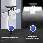 abordables Appliques d&#039;extérieur-Sécurité led lumières extérieures 120/168/228 led perle extérieure solaire télécommande applique murale led corps détection jardin lampe maison garage lampe éclairage routier lampe solaire led