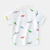billiga T-shirts och skjortor för pojkar-Småbarn Pojkar Skjortor Tecknat Kortärmad Ledigt Bomull Mode Marin Sommar Kläder 3-7 år