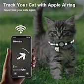 cheap Dog Collars, Harnesses &amp; Leashes-For Airtag Case and Cat Collar Airtag Cat Collar for Airtag Collar With Bell Airtag Reflective Fishbone Pet Collar（no tracker）