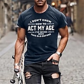 お買い得  メンズグラフィックTシャツ-男性用 レタード グラフィック Tシャツ グラフィックTシャツ コットン 半袖 グラフィック シャツ ブラック ネイビーブルー グリーン 快適なTシャツ バケーション ストリート ファッションデザイナーの衣類