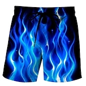 abordables Impression Géométrique-Homme Flamme Caleçons de Bain Surf Boardshort short de bain Taille médiale Hawaïen Bohème Extérieur Vacances Sortie Poche Cordon Taille elastique Designer Vêtement Tenue