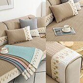 billige Sofatrekk-sofamatte sofatrekk sofatrekketrekk grå anti-katt riper sofa setepute trekk til lenestol loveseat 4 eller 3 seter l form for barn, kjæledyr, katter(selges ikke i sett)