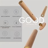abordables Appliques murales d&#039;intérieur-applique murale led en bois 360 ° rotatif magnétique détachable et gradation continue applique murale rechargeable, la lampe de nuit usb est pour le salon de la chambre