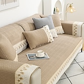 billige Sofatrekk-sofamatte sofatrekk sofatrekketrekk grå anti-katt riper sofa setepute trekk til lenestol loveseat 4 eller 3 seter l form for barn, kjæledyr, katter(selges ikke i sett)