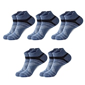 economico calzini da uomo-Per uomo 5 coppie Calzini Sopra la caviglia Calzini da corsa Nero Blu Colore Color Block Da tutti i giorni Da mare Fine settimana Medio spessore Estate Primavera Top caldi