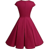 cheap Outfits-Retro Vintage 1950s Rockabilly A-Line Dress Flare Dress Christmas Party Dress Polka Dot Women&#039;s Party / Evening Masquerade Bachelorette Party Adults&#039; Dress Earrings Headwear Spring &amp; Summer