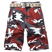 economico Classico-Per uomo Pantaloncini cargo Pantaloncini mimetici Shorts Cerniera Multi-tasche Mimetico Comodità Indossabile Lunghezza al ginocchio Casuale Quotidiano Ferie Sport Moda Bianco Verde militare