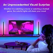 Недорогие Умный ночной свет-Смарт-светодиодная лампа LED Бар RGB Подъёмная ритмическая ночная лампа Музыка Bluetooth APP Пульт управления прикроватным настольным компьютерным игровым телевизионным атмосферным светом Shustar