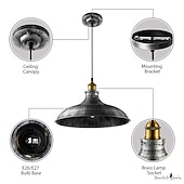 levne Ostrovní světla-LED závěsné světlo závěsné stropní průmyslové kartáčované vintage stínidlo barové osvětlení, osvětlení restaurace starožitný kartáčovaný rustikální kov