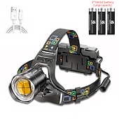 cheap Head Lights-LED Headlamp Rechargeable Outdoor Super Bright With XHP90 Lamp Beads Waterproof Headlight Power Display Suitable For Exploration Hunting Fishing