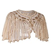 preiswerte Schals &amp; Umhänge-Goldene Zwanziger 1920er Retro Vintage Flapper-Schals Der große Gatsby Hochzeitsgast Pailletten Kostüm Damen Hochzeit Hochzeitsgast Party-Abendmode Erwachsene Schal
