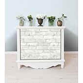 voordelige Behang-cool wallpapers muurschildering wit baksteenbehang afpel- en plakbehang verwijderbaar pvc/vinyl zelfklevend 17,7&quot;x118&quot;(45cmx300cm) / 45x300cm