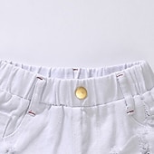 זול מכנסיים וחצאיות-ילדים בנות שורטים צבע אחיד פעיל חלול חיצוני בָּחוּץ כותנה 3-7 שנים קיץ שחור לבן צהוב