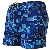 voordelige heren boxer zwembroek-Voor heren Badpak Lange zwembroeken Zwemshorts Boardshorts Zomer korte broeken Afdrukken Haai Brief 3D Ademend Sneldrogend Feestdagen Zwembad Sexy Rekken 1 5 Lage Taille Rekbaar