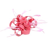 olcso Kalapok és fejdíszek-elbűvölő kentucky derby sapka fejfedők organza poliészter / poliamid fedora kalap fátyol sapka tea party lovasverseny hölgyek napi vintage stílusú vintage elegáns toll rátétekkel fejdísz
