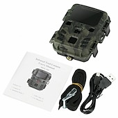 abordables Accessoires pour appareils photo et caméras-Mini caméra de piste vision nocturne 12mp 1080p caméra de jeu avec vision nocturne activée par le mouvement étanche pour la surveillance de la faune