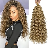 cheap Crochet Hair-18 Inch 8 Packs Curly Crochet Hair Beach Curl Water Wave Crochet Hair Deep Wave Wavy Braids Curly Crochet Hair For Black Women