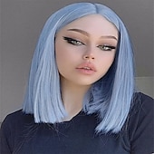 economico Parrucche da festa-parrucca verde menta parrucca corta liscia bob parrucche ombré parrucche per donne e ragazze resistenti al calore parrucca sintetica colorata per feste cosplay 14 pollici parrucca di carnevale