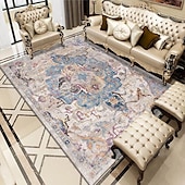 cheap Living Room &amp; Bedroom Rugs-Retro Carpet Persian Living Room Rug Bedside Floor Mat Non-Skid Foldable Bedroom Imitation Cashmere Thickened Plush Carpet