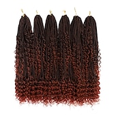 cheap Crochet Hair-Crochet Box Braids Curly Ends 144 Strands 22 Inch Bohomian Crochet Braids Box Braids 3X Goddess Box Braids Crochet Hair Synthetic Crochet Braids Hair Extensions