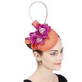 cheap Fascinators-Fascinators Sinamay Wedding Tea Party Kentucky Derby Horse Race Ladies Day Vintage Fashion Handmade With Floral Headpiece Headwear