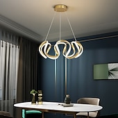 billige Sirkeldesign-led pendellys 50cm 1-lys ring sirkeldesign dimbar aluminiumslakkert finish luksuriøs moderne stil spisestue soverom pendellamper 110-240v kun dimmes med fjernkontroll