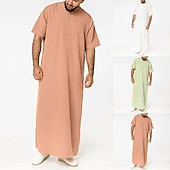 cheap Arabian Muslim-Men&#039;s Robe Thobe / Jubba Religious Saudi Arabic Arabian Muslim Ramadan Adults Leotard / Onesie
