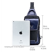economico Borselli da uomo-Borsa a tracolla da uomo in pelle bovina di alta qualità e nylon - design multitasche con tracolla regolabile per viaggi e uso quotidiano