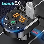 preiswerte Bluetooth Auto Kit/Freisprechanlage-Bluetooth 5.0 FM-Transmitter Car Kit MP3-Modulator-Player Wireless-Freisprecheinrichtung Audio-Empfänger Dual-USB-Schnellladegerät 3.1a