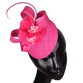cheap Fascinators-Fascinators Sinamay Wedding Tea Party Kentucky Derby Horse Race Ladies Day Vintage Fashion Handmade With Floral Headpiece Headwear