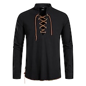Χαμηλού Κόστους Business Casual-Ανδρικά λινό πουκάμισο Καλοκαιρινό πουκάμισο Casual πουκάμισο Πουκάμισο παραλίας Διακοπών Διακοπές Καθημερινά Γαλάζιο Μαύρο Χακί Σκούρο γκρι Κοντομάνικο Όρθιος γιακάς Ρούχα