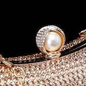 olcso Retikülök és estélyi táskák-női többszínű kristályos estélyi clutch – luxus strasszos kézitáska gyöngykapoccsal és láncpánttal gálákra, esküvőkre és hivatalos eseményekre