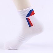 economico calzini da uomo-Per uomo 5 coppie Calzini Squadra di calcio Giallo Chiaro Nero Colore Color Block Da tutti i giorni Da mare Fine settimana Medio spessore Autunno inverno Top caldi